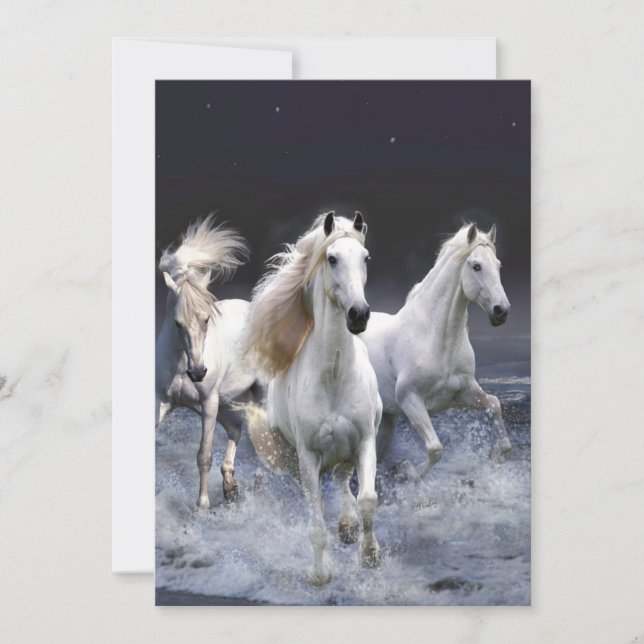 Pferde laufen Kissen Save The Date (Vorderseite)