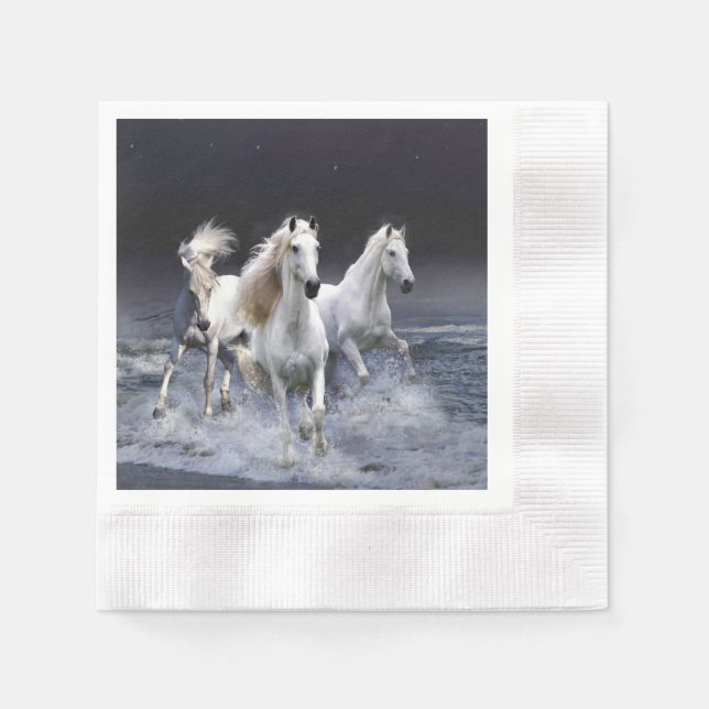 Pferde laufen Kissen Serviette (Vorderseite)