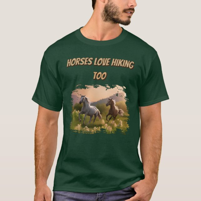Pferde Liebe Hikingoo Freund T-Shirt (Vorderseite)