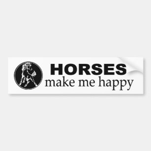 Pferde machen mich glücklich. Abziehbild für Autoaufkleber