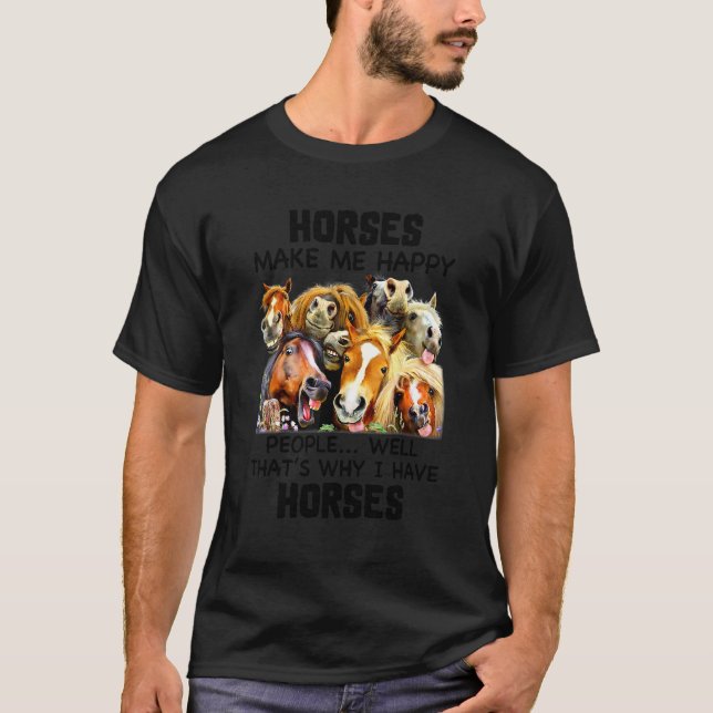 Pferde machen mich glücklich T-Shirt (Vorderseite)