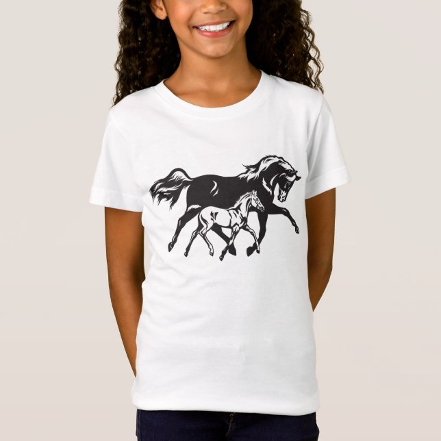 Pferde Mare Colt Girls Pferde Reittiere Cowgirl T-Shirt (Vorderseite)
