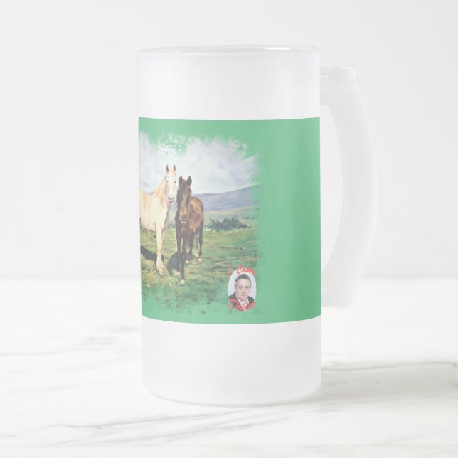 Pferde Mattglas Bierglas (VorderseiteRechts)