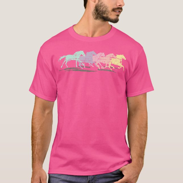 Pferde mit Mustangs T-Shirt (Vorderseite)