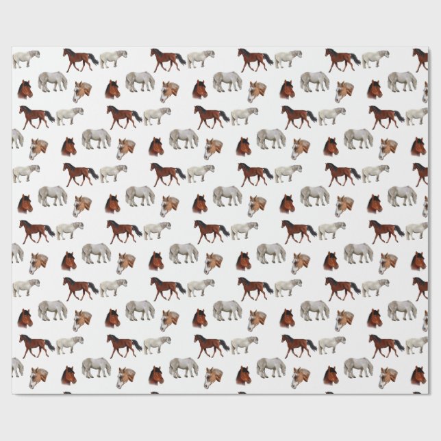 Pferde Muster Geschenkpapier (Flach)