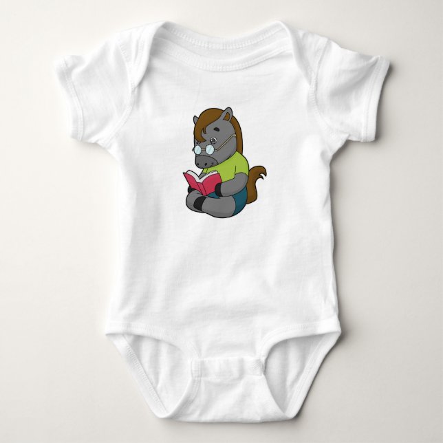 Pferde-Nerd-Brille Baby Strampler (Vorderseite)