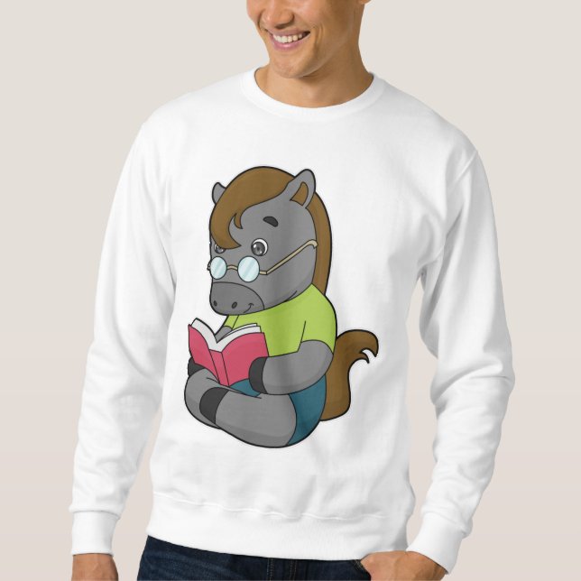 Pferde-Nerd-Brille Sweatshirt (Vorderseite)
