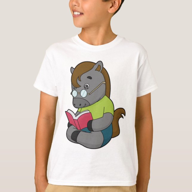Pferde-Nerd-Brille T-Shirt (Vorderseite)