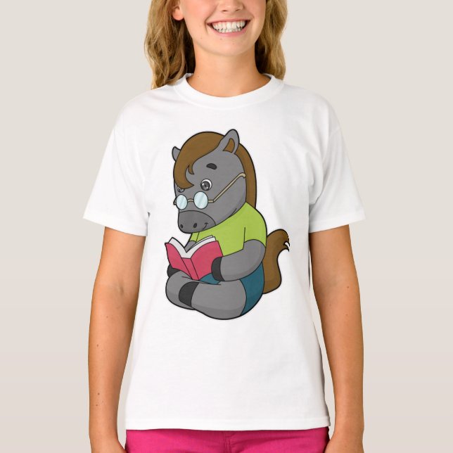 Pferde-Nerd-Brille T-Shirt (Vorderseite)