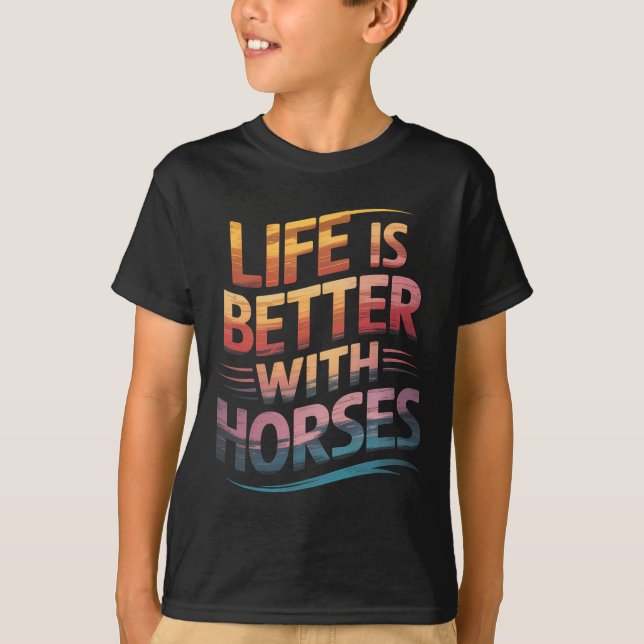 Pferde Niedlicher leben besser mit Pferden oder T-Shirt (Vorderseite)