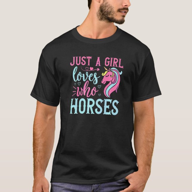 Pferde  Nur Ein Mädchen Das Liebt T-Shirt (Vorderseite)