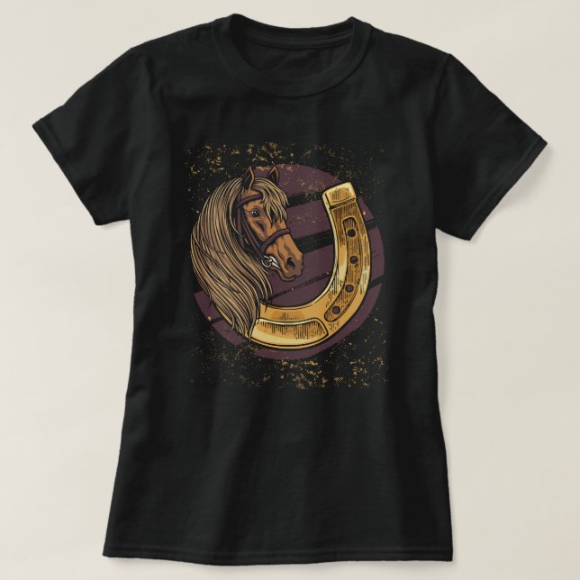 Pferde Pferdereiter T-Shirt (Design vorne)