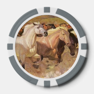 Pferde Poker Chip Luck Mustang Herd Wildleder Stre