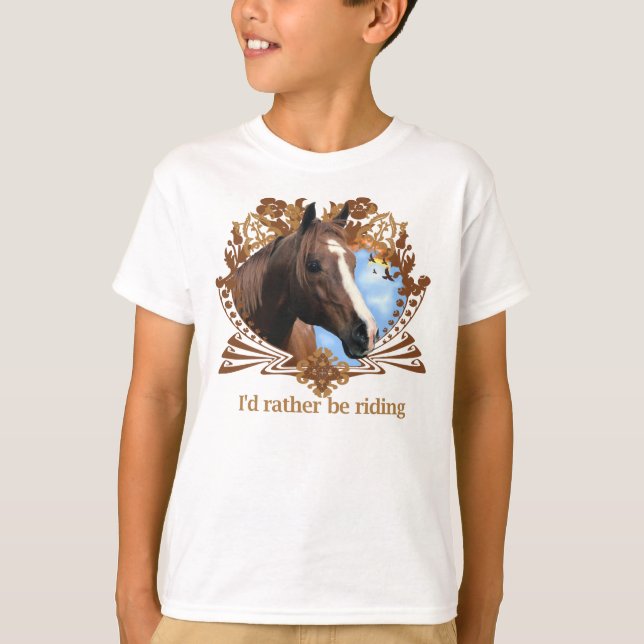 Pferde Ponies Reiten T-Shirt (Vorderseite)