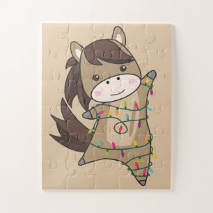 Pferde Pony Weihnachtsschnee Wintertiere Pferde Ji Puzzle