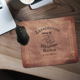 Pferde-Ranch-Geschäft-Logo anpassbar Western Mousepad