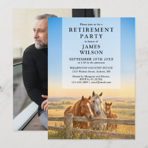 Pferde-Ranch-Ruhestandsfeier-Foto Einladung