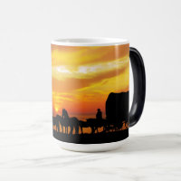 Pferde Rinder Sunset Cowboy Silhouette Tasse