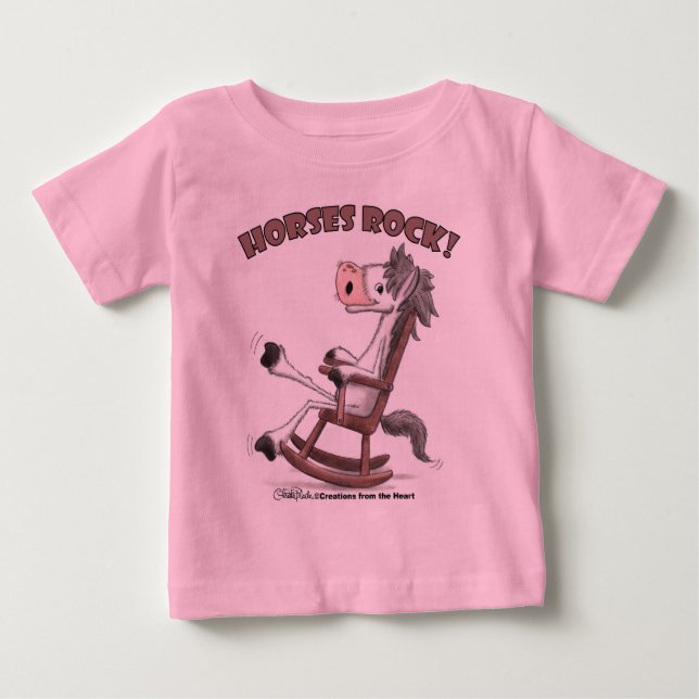 Pferde Rock! Baby T-shirt (Vorderseite)
