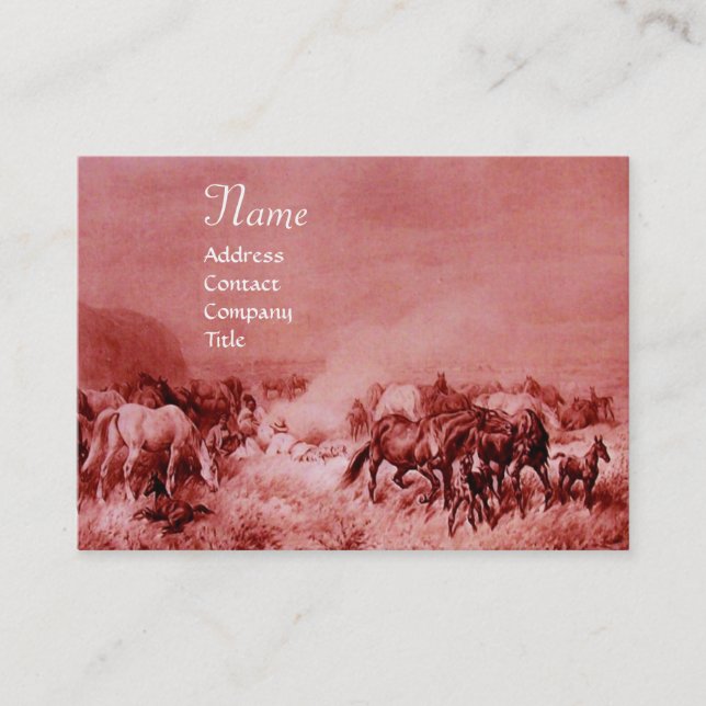 PFERDE, rot braun Visitenkarte (Vorderseite)