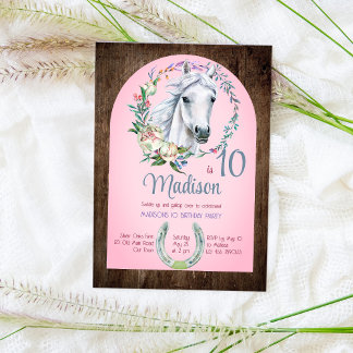 Pferde satteln Kuhmädchen Geburtstag einladen Einladung