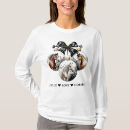 Pferde schwarz und golden Weihnachtskalender T-Shirt