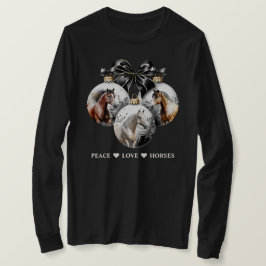 Pferde schwarz und golden Weihnachtskalender T-Shirt