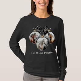 Pferde schwarz und golden Weihnachtskalender T-Shirt