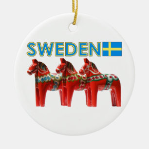 Pferde Schwedens Dala Keramikornament