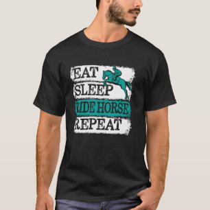 Pferde Sprüche Lustiger Reiter Essen Schlafen Reit T-Shirt