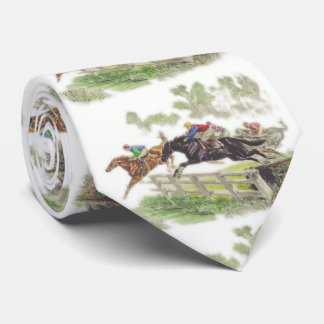 Pferde Steeplechase Jumping Print Necktie Krawatte