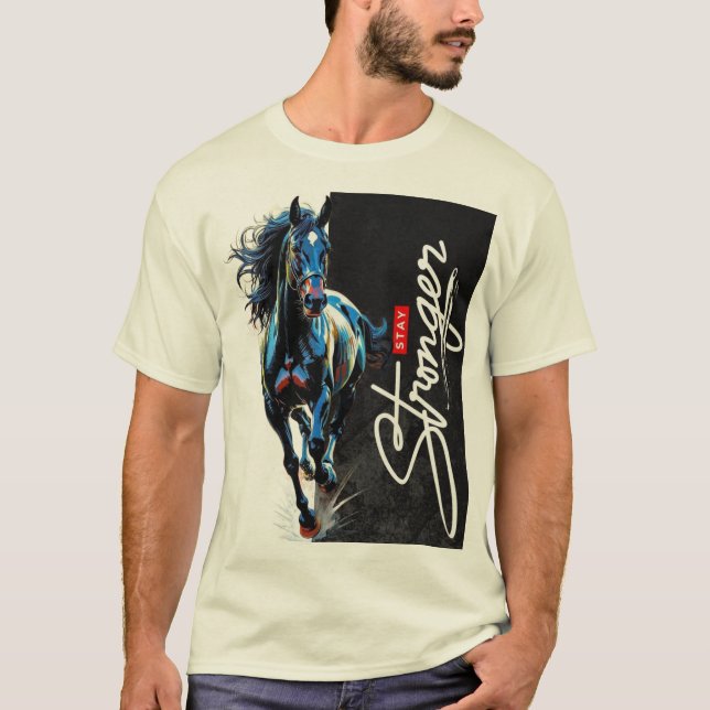 Pferde T - Shirt Tiere Illustration Pferde engl (Vorderseite)