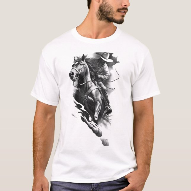 Pferde T - Shirt Tiere Illustration Pferde engl (Vorderseite)