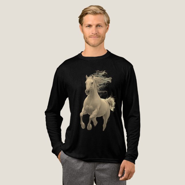 Pferde T - Shirt Tiere Illustration Pferde engl (Volle Vorderseite)