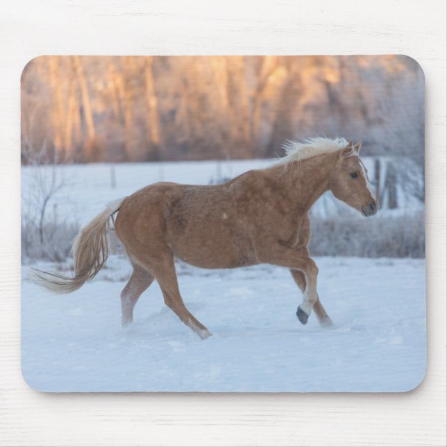 Pferde-Treck im Winter auf Hideout Ranch Mousepad (Vorne)