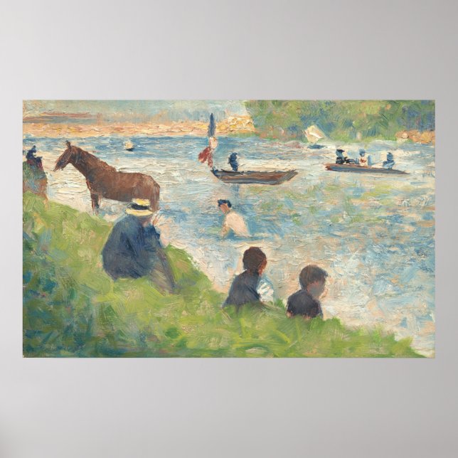 Pferde und Boote - Georges Seurat Kunst, Dichtung  Poster (Vorne)