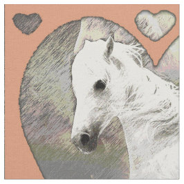 Pferde und Herz Stoff