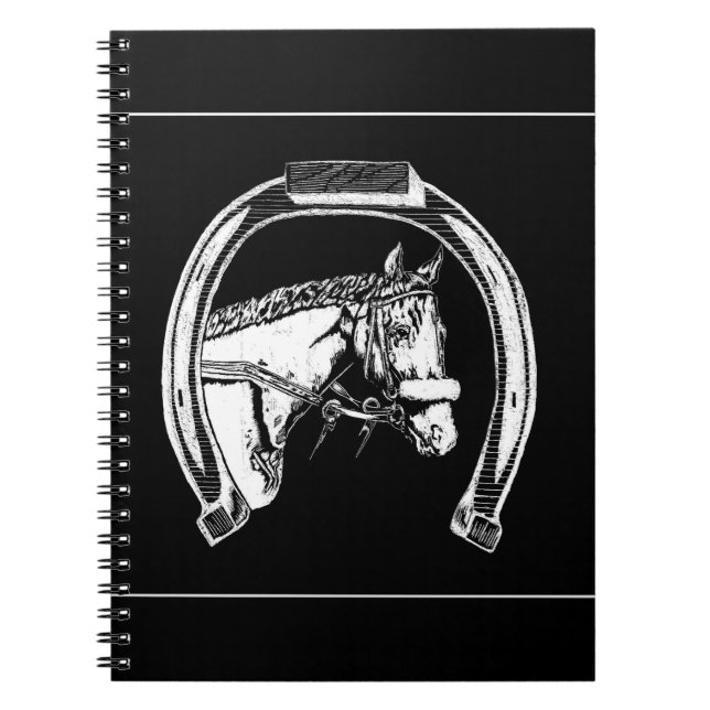 Pferde und Hufeisen Kunst, Dichtung und Musik Notizblock (Vorderseite)