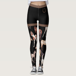 Pferde und Hufeisen, schwarz und braun Leggings