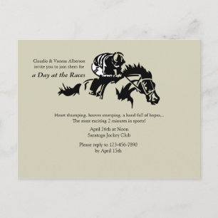 Pferde-und Jockey-Postkarte Einladungspostkarte