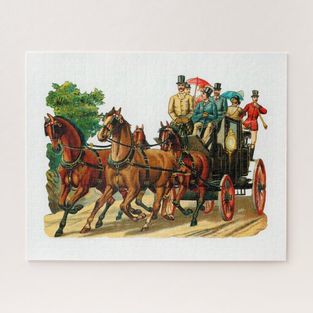 Pferde und Kutsche Puzzle (Horizontal)