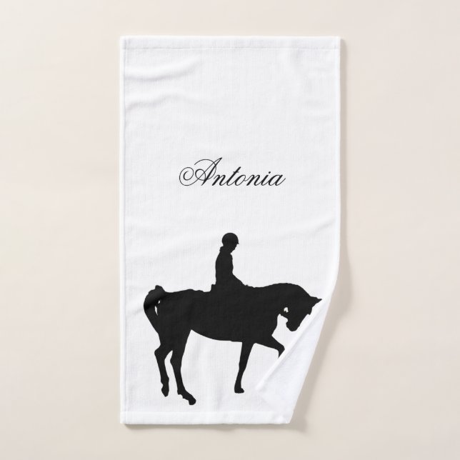 Pferde- und Reiter-Silhouette Handtuch (Handtuch)