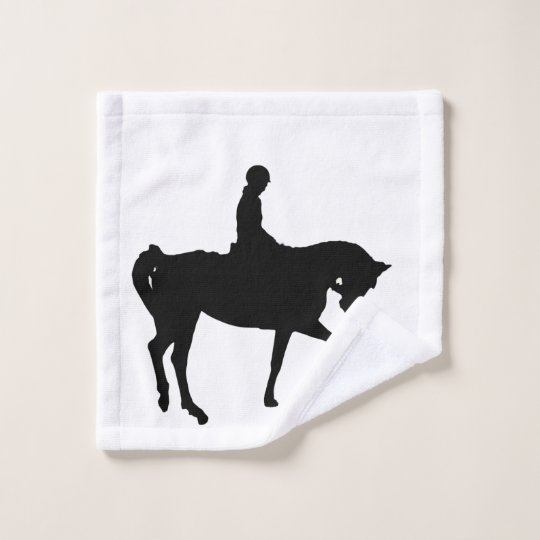 Pferde Und Reiter Silhouette Waschlappen Zazzle At