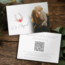Pferde und Rosen Ankündigungs-Hochzeitsfotos QR