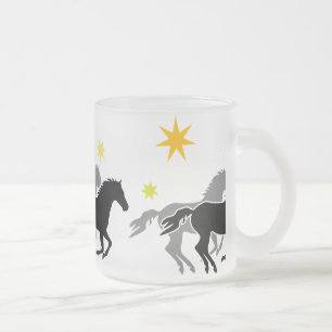 Pferde und Sterne Horses and Stars Mattglastasse