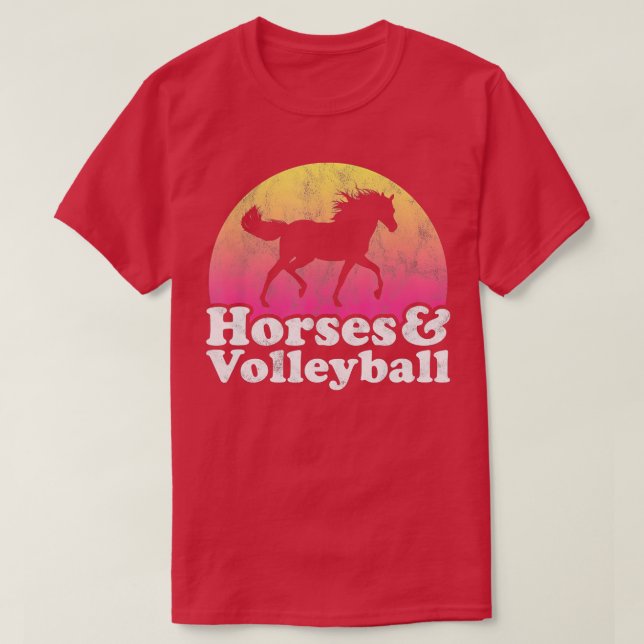Pferde und Volleyball Frauen oder Mädchen Pferde T-Shirt (Design vorne)