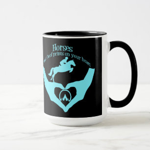 Pferde Verließ Hoof Prints auf dem Herzen Tasse