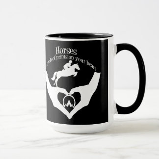 Pferde Verließ Hoof Prints auf dem Herzen Tasse