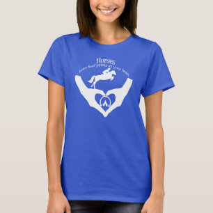 Pferde Verließ Hoofdrucke auf dem Herzen Weiß T-Shirt