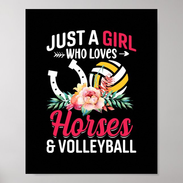 Pferde Volleyball Nur ein Mädchen, die Lieben Poster (Vorne)